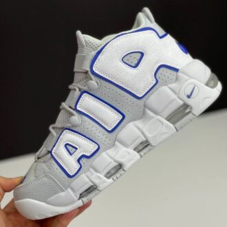 کفش نایک ایر مور آپتمپو طوسی آبی Nike Air More Uptempo Grey Blue