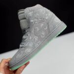 کفش نایک ایر جردن وان ساقدار کاز طوسی Nike Air Jordan 1 High KAWS Grey