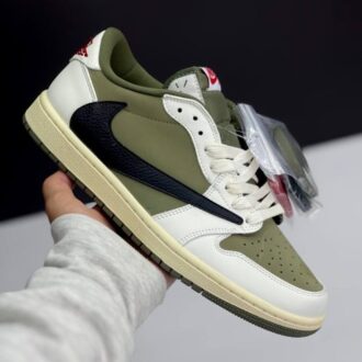 کفش نایک ایر جردن وان لو تراویس اسکات مدیوم الیو Nike Air Jordan 1 Low Travis Scott Medium Olive