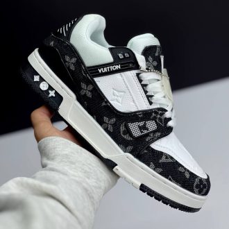 کتونی لویی ویتون ترینر مشکی سفید Louis Vuitton Trainer Black White