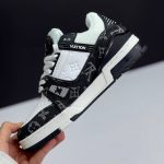 کتونی لویی ویتون ترینر مشکی سفید Louis Vuitton Trainer Black White