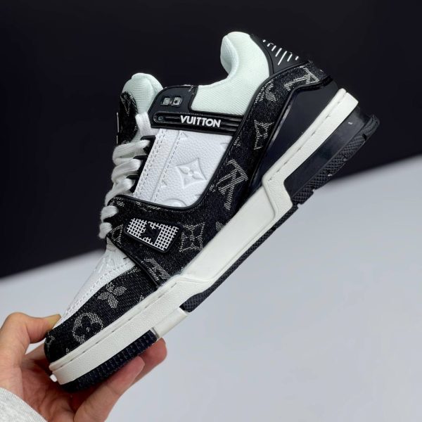 کتونی لویی ویتون ترینر مشکی سفید Louis Vuitton Trainer Black White