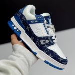 لویی ویتون ترینر سفید آبی Louis Vuitton Trainer White Blue