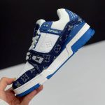 لویی ویتون ترینر سفید آبی Louis Vuitton Trainer White Blue