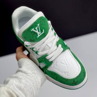 لویی ویتون ترینر سفید سبز Louis Vuitton Trainer White Green