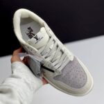 کفش نایک ایر جردن وان لو تراویس اسکات لویی ویتون کرم قهوه‌ای Nike Air Jordan 1 Low Travis Scott Louis Vuitton Brown