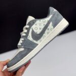 کفش نایک ایر جردن وان لو تراویس اسکات لویی ویتون کرم طوسی روشن | Nike Air Jordan 1 Low Travis Scott Louis Vuitton Light Grey