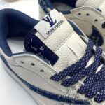 کفش نایک ایر جردن وان لو تراویس اسکات لویی ویتون کرم آبی Nike Air Jordan 1 Low Travis Scott Louis Vuitton Cream Blue
