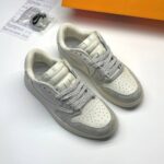 کفش نایک ایر جردن وان لو تراویس اسکات لویی ویتون کرم خاکستری Nike Air Jordan 1 Low Travis Scott Louis Vuitton Cream Gray