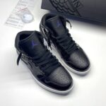 کفش نایک ایر جردن وان ساقدار ورنی اسپیس جم مشکی سفید Nike Air Jordan 1 High Space Jam Black White