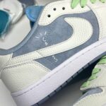 کفش نایک ایر جردن وان لو تراویس اسکات آبی سفید سوئد Nike Air Jordan 1 Low Travis Scott Blue White Sweden