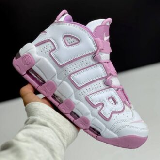 کفش نایک ایر مور آپتمپو سفید صورتی Nike Air More Uptempo Pink White