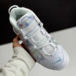 کفش نایک ایر مور آپتمپو سفید آبی کهکشانی Nike Air More Uptempo Galaxy White Blue