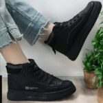 نیم بوت ساق‌کشی مشکی| BLACK Stretch Ankle Boots