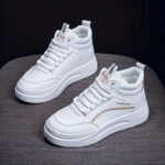 نیم بوت ساقدار فانتزی سفید خاکی | White Khaki Fantasy High Ankle Boots