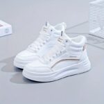 نیم بوت ساقدار فانتزی سفید خاکی | White Khaki Fantasy High Ankle Boots