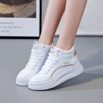 نیم بوت ساقدار فانتزی سفید خاکی | White Khaki Fantasy High Ankle Boots