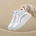 نیم بوت ساقدار فانتزی سفید آبی White Blue Fantasy High Ankle Boots