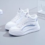 نیم بوت ساقدار فانتزی سفید آبی White Blue Fantasy High Ankle Boots