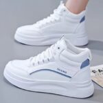 نیم بوت ساقدار فانتزی سفید آبی White Blue Fantasy High Ankle Boots