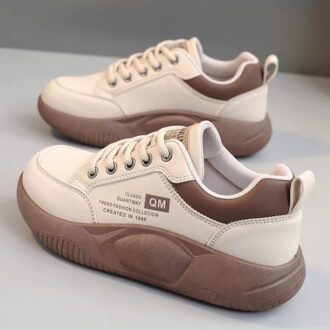 کتونی لژدار فانتزی طبی کرم قهوه‌ای | Cream Brown Fantasy Platform Sneakers