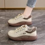 کتونی لژدار فانتزی طبی کرم قهوه‌ای | Cream Brown Fantasy Platform Sneakers