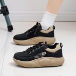 کتونی لژدار فانتزی طبی مشکی کرم | Black Cream Fantasy Platform Sneakers