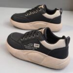 کتونی لژدار فانتزی طبی مشکی کرم | Black Cream Fantasy Platform Sneakers