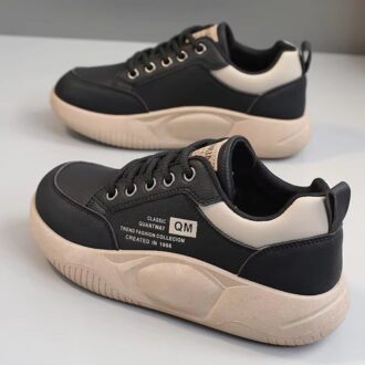 کتونی لژدار فانتزی طبی مشکی کرم | Black Cream Fantasy Platform Sneakers