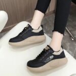 کتونی لژدار فانتزی طبی مشکی کرم | Black Cream Fantasy Platform Sneakers