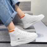 نیم بوت ساق‌کشی سفید | White Stretch Ankle Boots
