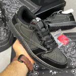 کفش نایک ایر جردن وان لو تراویس اسکات بلک فانتوم Nike Air Jordan 1 Low Travis Scott Black Phantom
