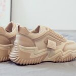 کتونی ساقدار لژدار ضد آب کرم | Waterproof High Top Platform Sneakers Beige