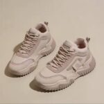 کتونی ساقدار لژدار ضد آب کرم | Waterproof High Top Platform Sneakers Beige