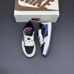 کفش نایک ایر جردن وان لو تراویس اسکات مشکی آبی Nike Air Jordan 1 Low Travis Scott Black Blue