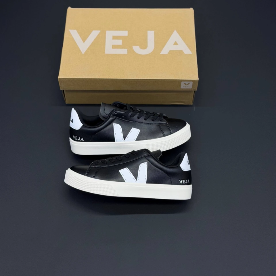 کفش وجا کامپو مشکی سفید Veja Campo Black White کفش وجا کامپو مشکی سفید Veja Campo Black White