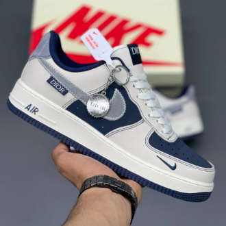 کفش اسپرت نایک ایرفورس وان دیور سرمه‌ای | Nike Air Force 1 Dior Navy