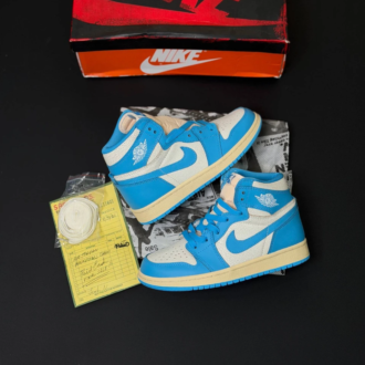 کفش نایک ایر جردن وان ساقدار یو ان سی ریمجیند آبی Nike Air Jordan 1 High UNC Reimagined Blue