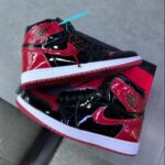 کفش نایک ایر جردن وان ساقدار ورنی مشکی قرمز ( مستر کوالتی ) Nike Air Jordan 1 High Patent Bred
