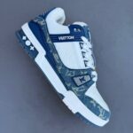 کفش لویی ویتون ترینر سوپر مستر سفید آبی Louis Vuitton Trainer Super Master White Blue