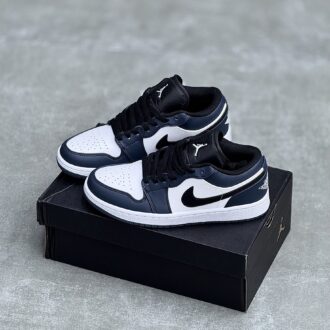 کفش نایک ایر جردن وان لو سفید سرمه ای Nike Air Jordan 1 Low White Navy