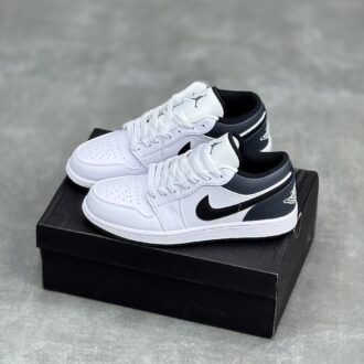 کفش نایک ایر جردن وان لو سفید طوسی Nike Air Jordan 1 Low White Grey