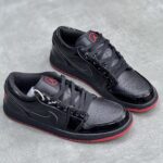 کفش نایک ایر جردن وان لو مشکی ورنی بلکند Nike Air Jordan 1 Low Black Patent