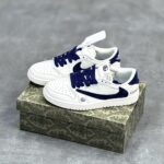 کفش نایک ایر جردن وان لو تراویس اسکات گوچی سفید سرمه ای Nike Air Jordan 1 Low Travis Scott Gucci White Navy