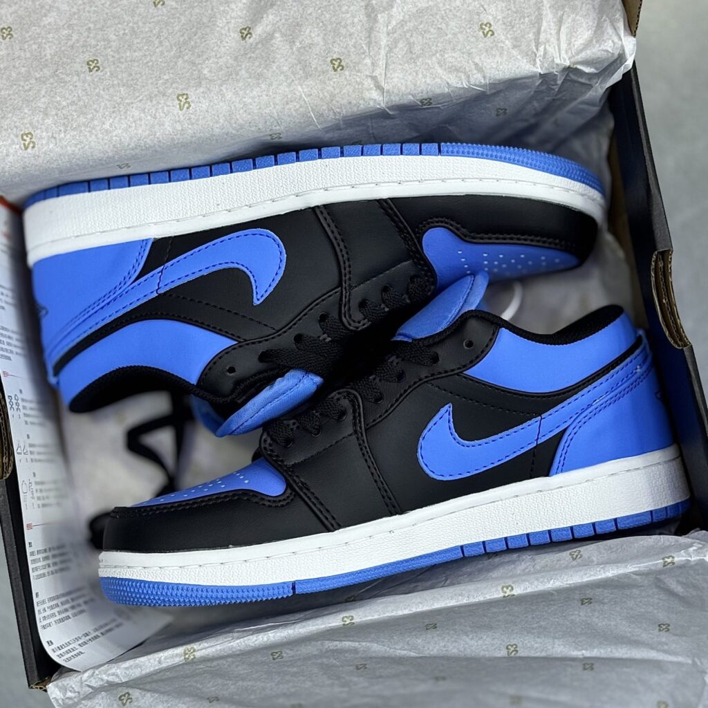 کفش نایک ایر جردن وان لو آبی مشکی Nike Air Jordan 1 Low Blue Black