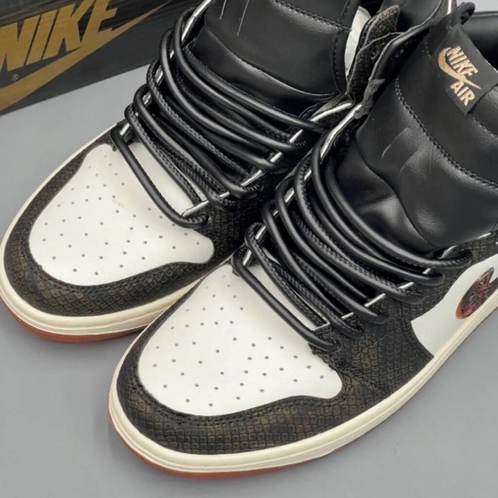 کفش نایک ایر جردن وان ساقدار پوست مار دراگون Nike Air Jordan 1 High Dragon Snakeskin