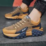 کتونی لژدار مردانه قهوه‌ای Men's Brown Platform Sneakers