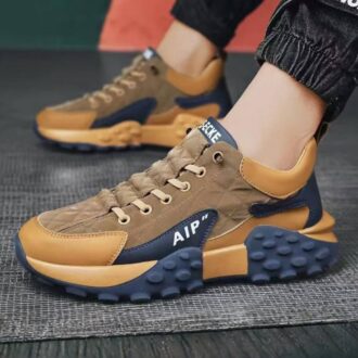 کتونی لژدار مردانه قهوه‌ای Men's Brown Platform Sneakers