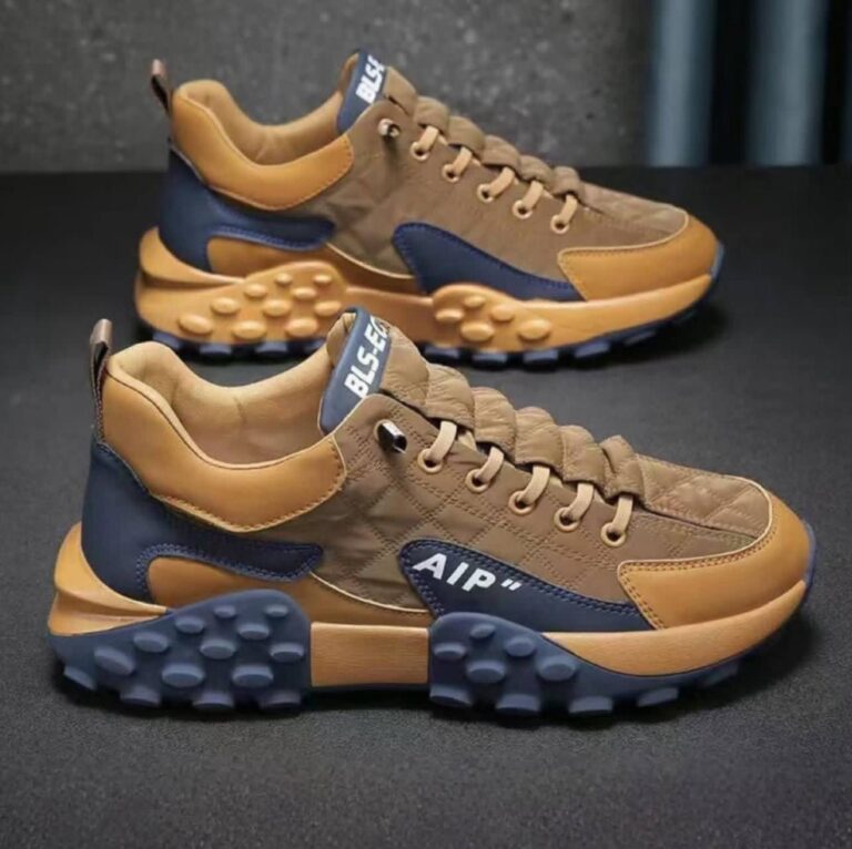کتونی لژدار مردانه قهوه‌ای Men's Brown Platform Sneakers