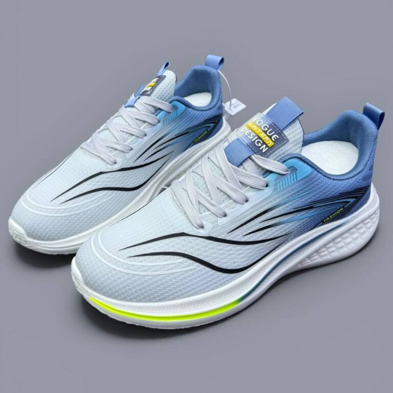 کتونی رانینگ مردانه اسپرت طوسی آبی Men's Gray Blue Running Sneakers